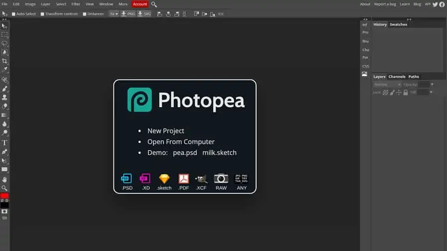 photopea ücretsiz resim programı