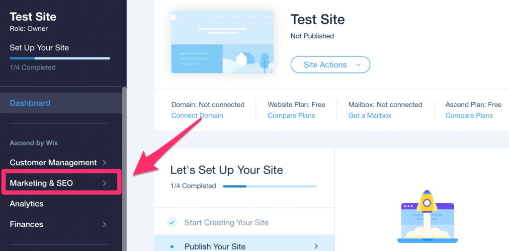 Wix Marketing analytics