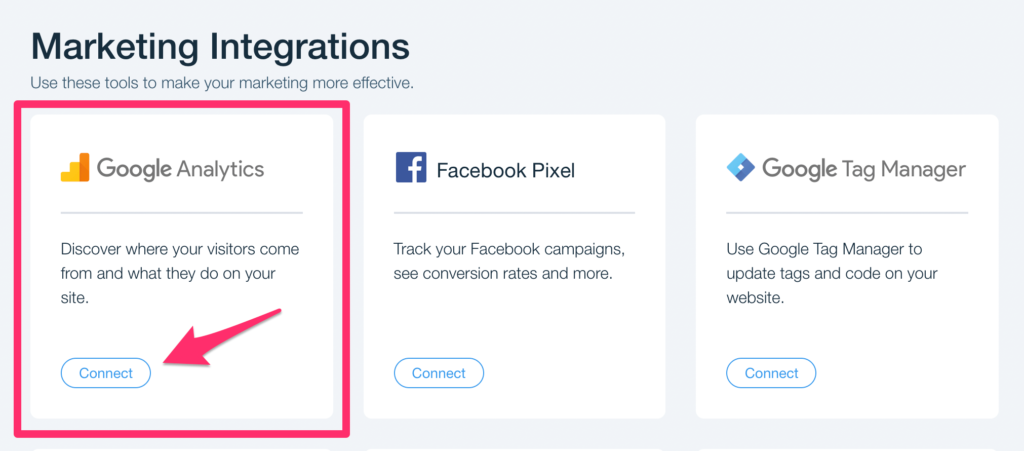 Wix Marketing analytics3