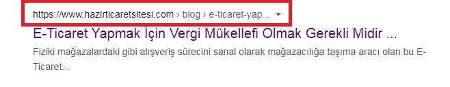 Breadcrumb işaretleme örneği