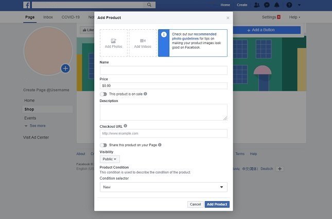 fb sayfa magaza urun ekleme 1